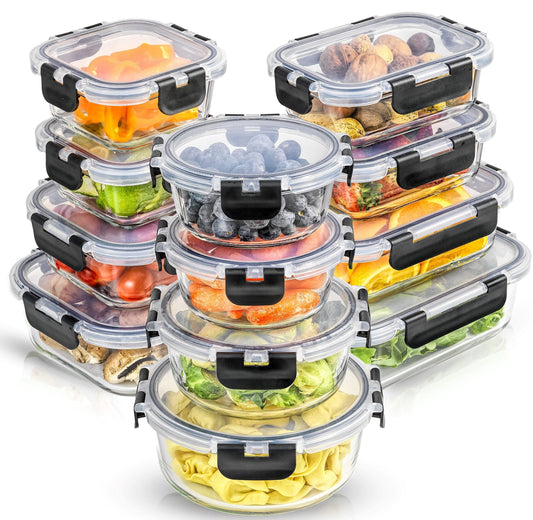 24pc(12 Airtight, Freezer Safe Food Storage Containers and 12 Lids)
